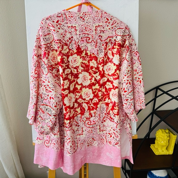 NWT Zara Linen Blend Printed Floral Kimono sz M - Picture 6 of 6